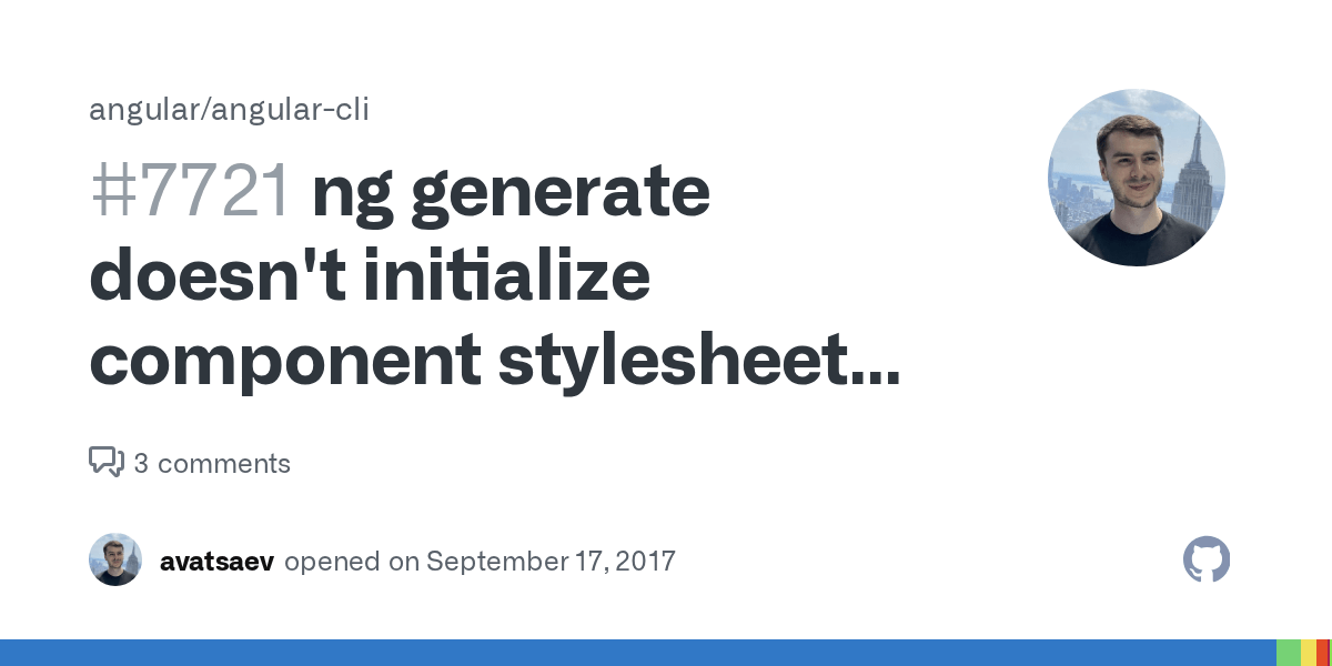 ng generate doesn't initialize component stylesheets with specified