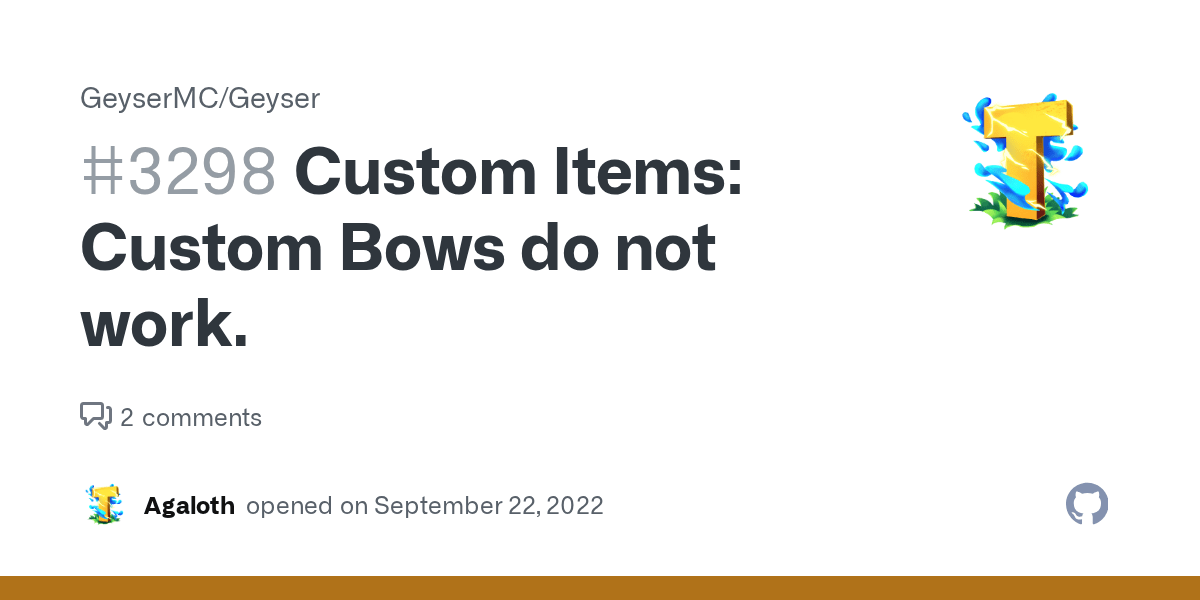 Custom Items Custom Bows do not work. · Issue 3298 · GeyserMC/Geyser