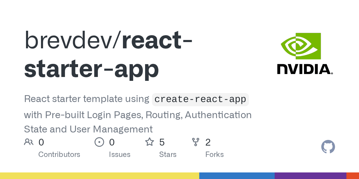 GitHub brevdev/reactstarterapp React starter template