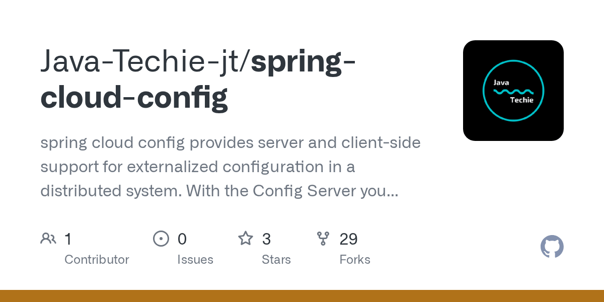 GitHub JavaTechiejt/springcloudconfig spring cloud config