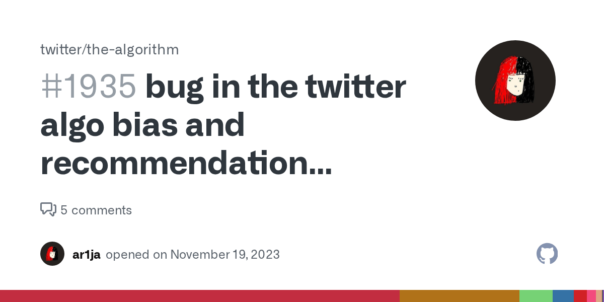 bug in the twitter algo bias and weights, performance