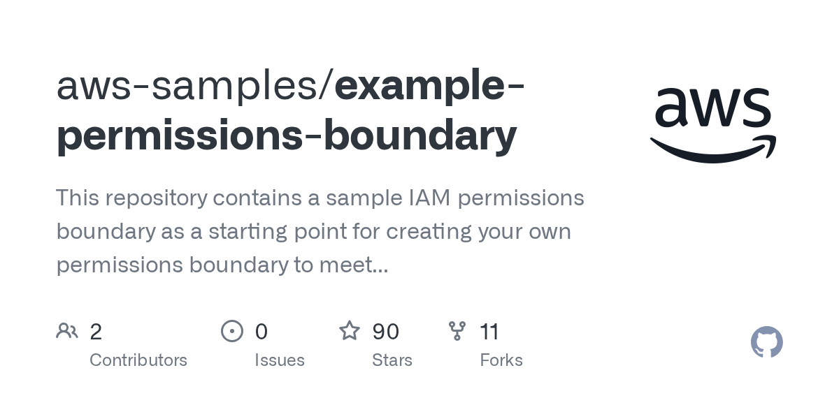 Issues · awssamples/examplepermissionsboundary · GitHub