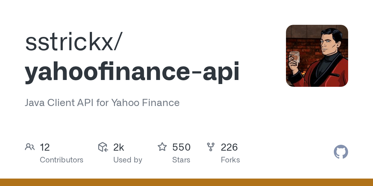 GitHub sstrickx/yahoofinanceapi Java Client API for Yahoo Finance