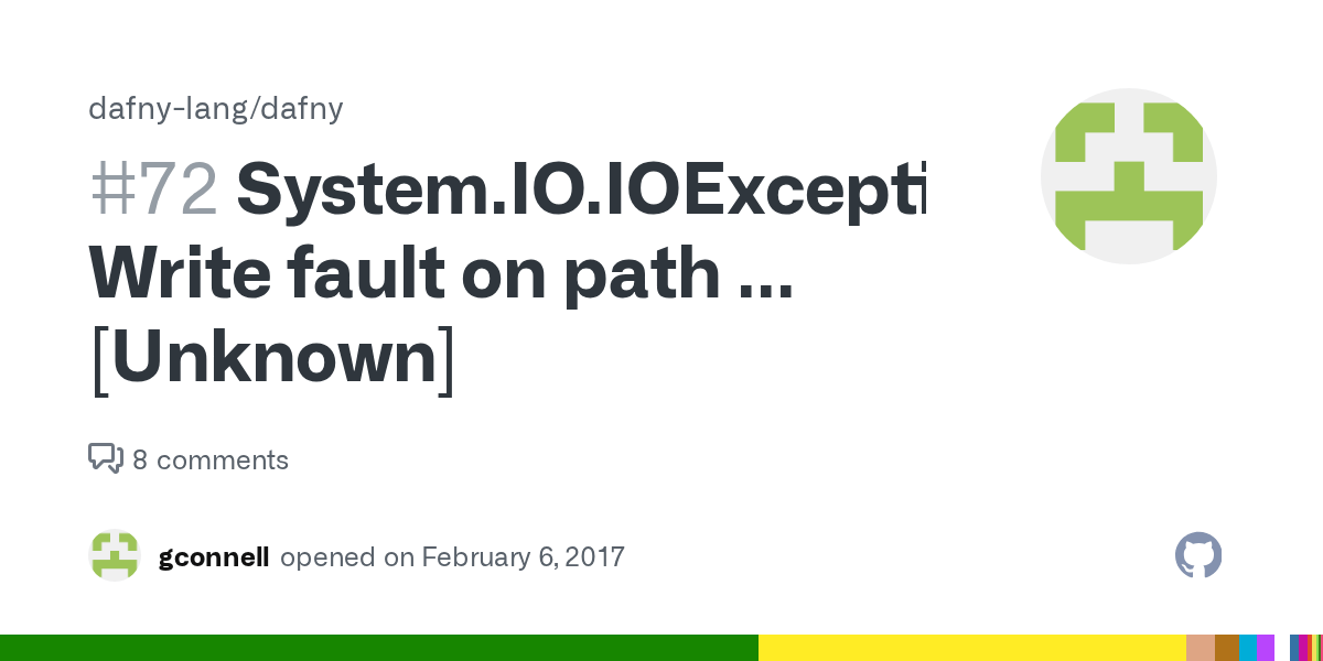 System.IO.IOException Write fault on path[Unknown] · Issue 72