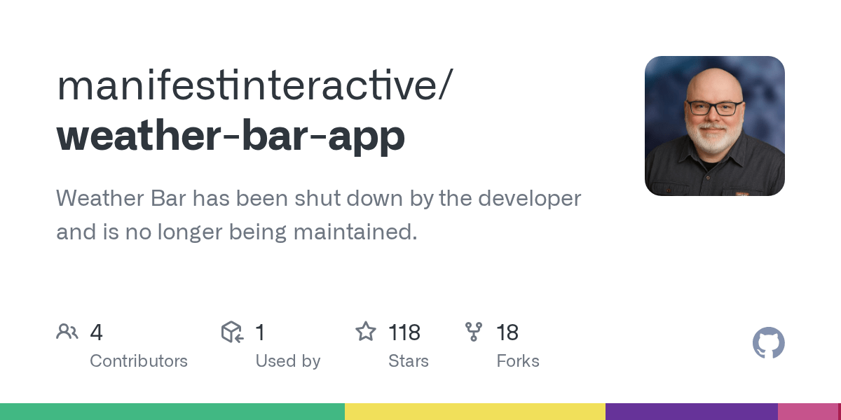 GitHub manifestinteractive/weatherbarapp Weather Bar lives in your