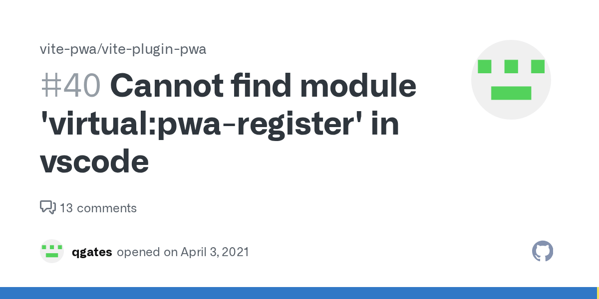 Cannot find module 'virtualpwaregister' in vscode · Issue 40 · vite