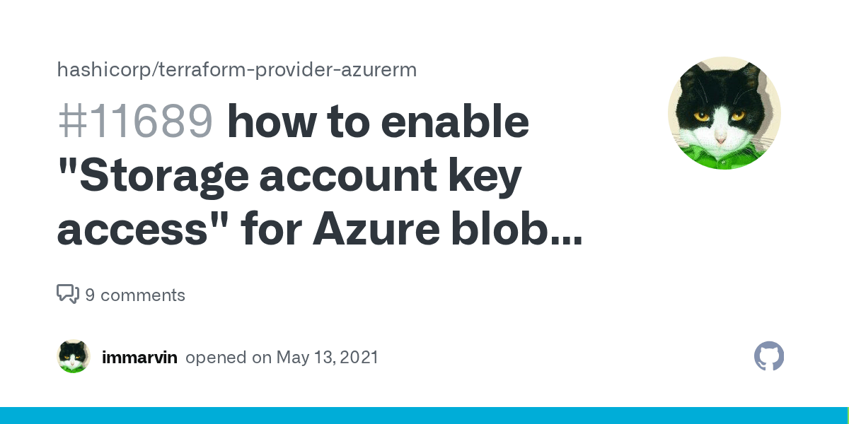 how to enable "Storage account key access" for Azure blob storage