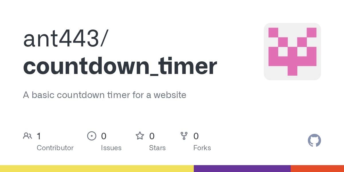 GitHub ant443/countdown_timer A basic countdown timer for a website