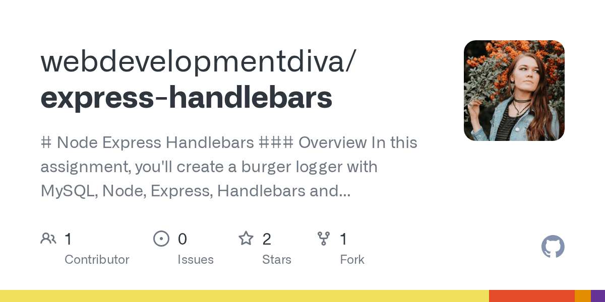 GitHub webdevelopmentdiva/expresshandlebars Node Express