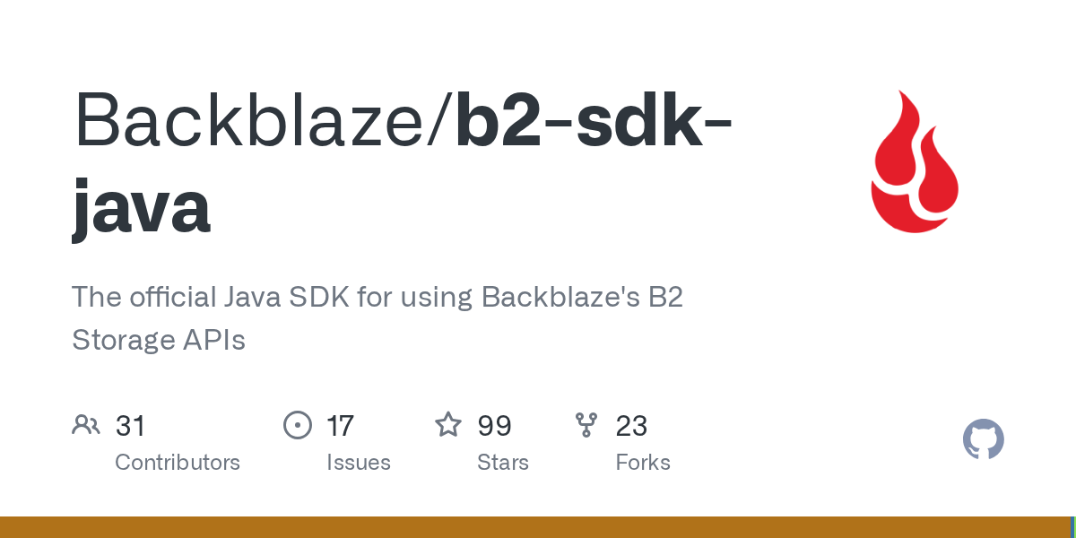 GitHub Backblaze/b2sdkjava The official Java SDK for using