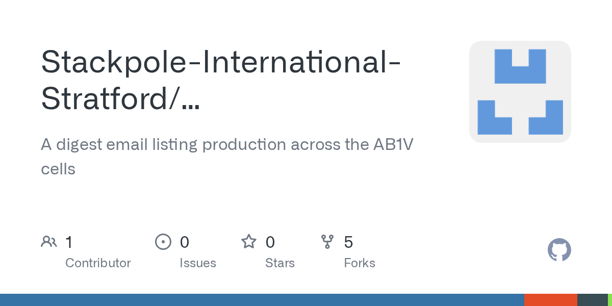 GitHub StackpoleInternationalStratford/AB1V_Prod_Report_email A