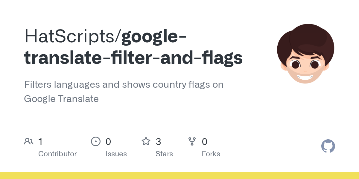 GitHub HatScripts/googletranslatefilterandflags Filters