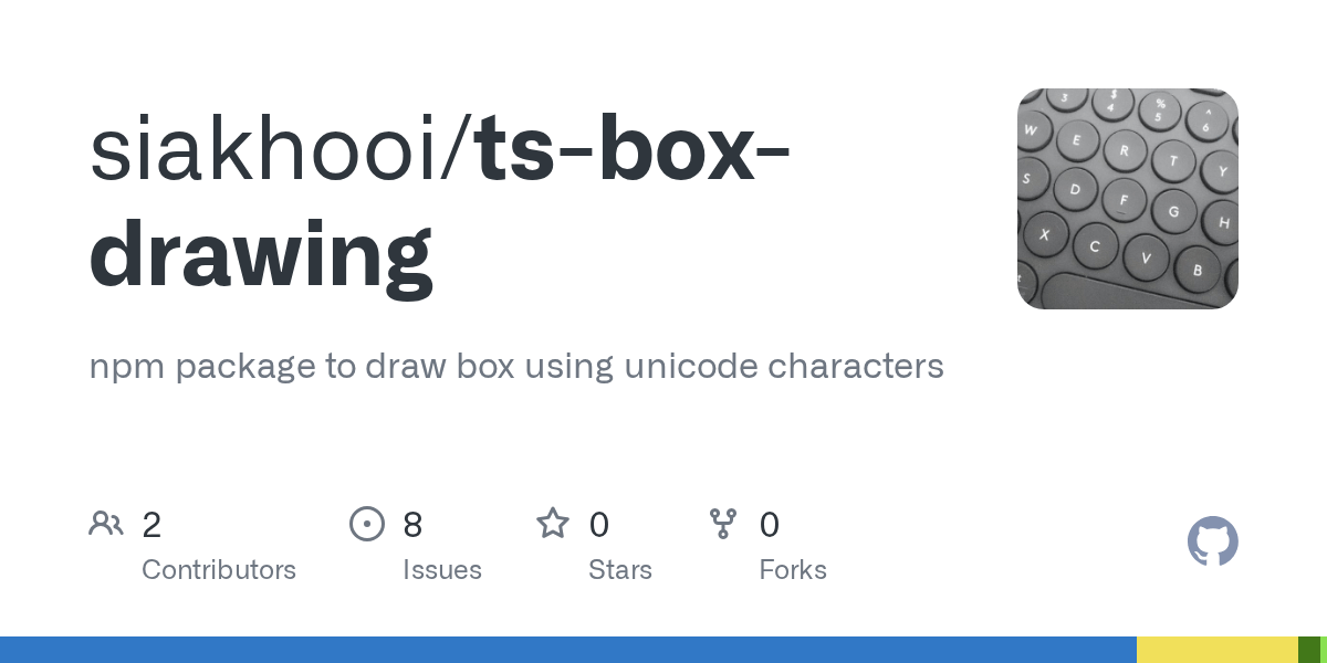 GitHub siakhooi/tsboxdrawing npm package to draw box using unicode