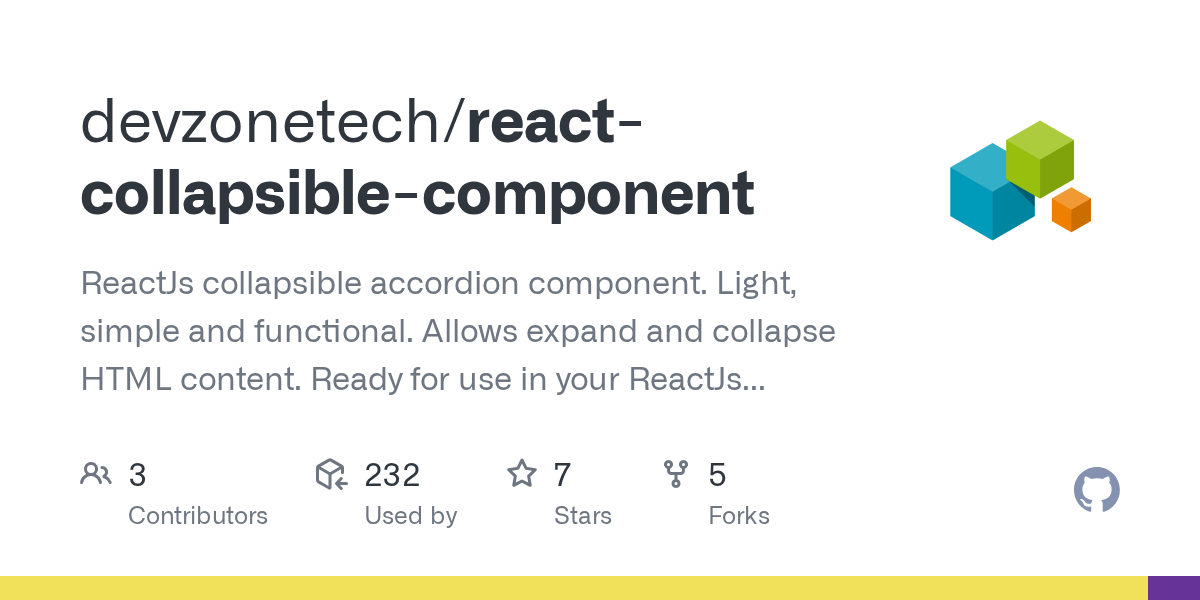 GitHub ReactJs collapsible