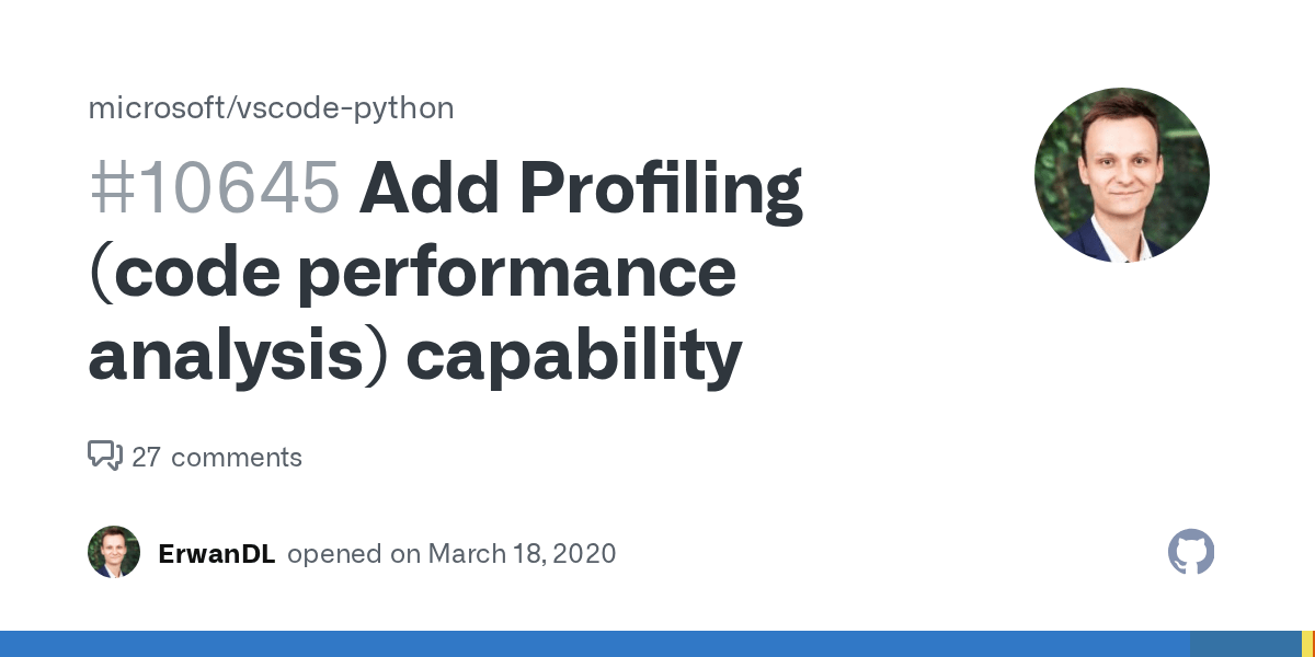 Add Profiling (code performance analysis) capability · Issue 10645