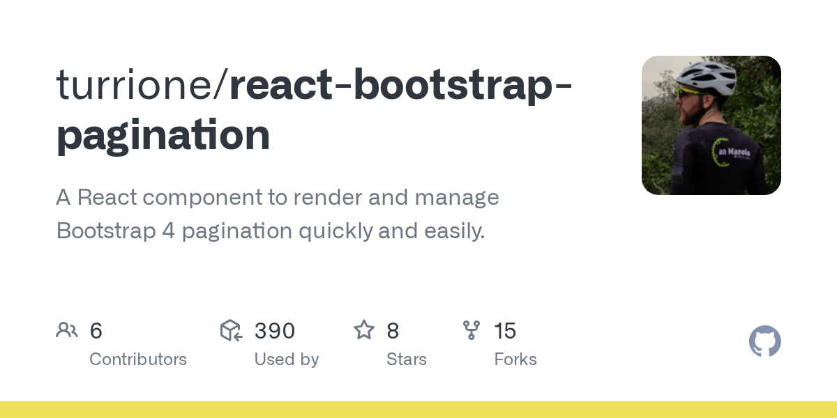GitHub turrione/reactbootstrappagination A React component to