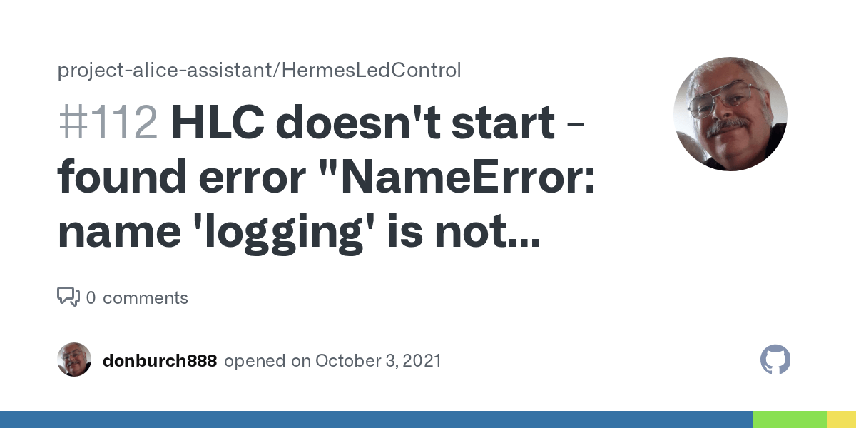 HLC doesn't start found error "NameError name 'logging' is not defined" · Issue 112