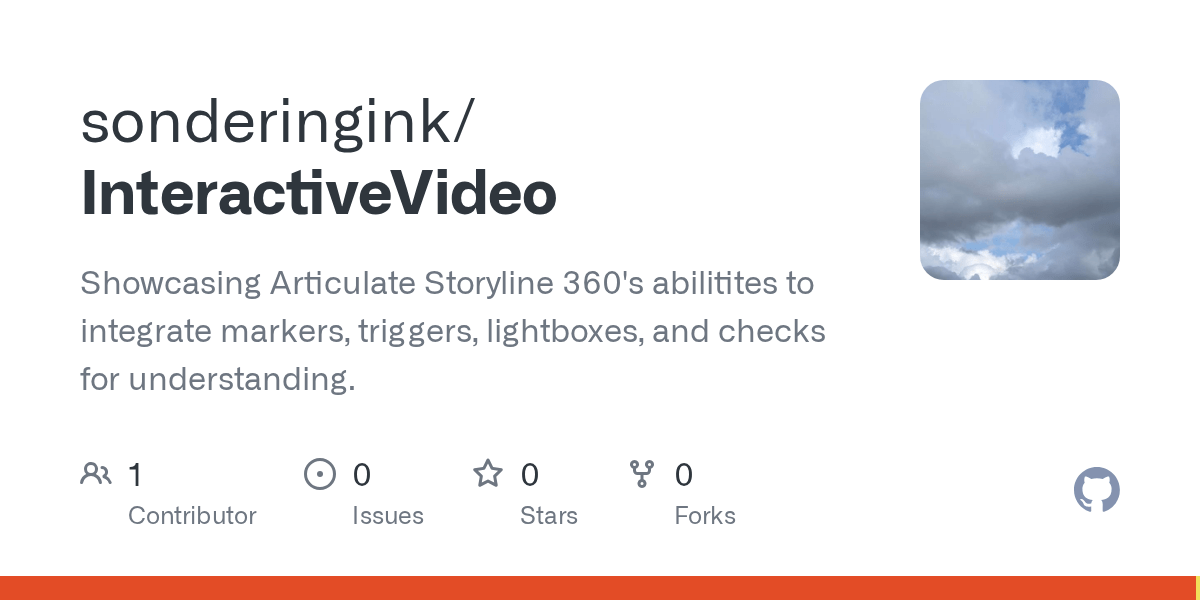 GitHub sonderingink/InteractiveVideo Showcasing Articulate Storyline
