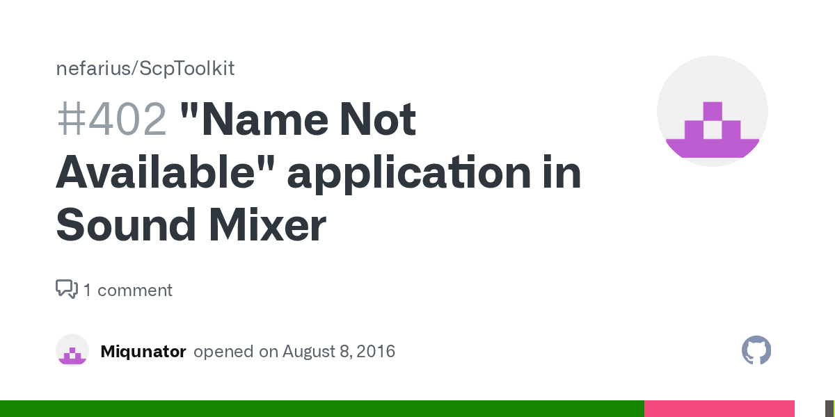 "Name Not Available" application in Sound Mixer · Issue 402 · nefarius