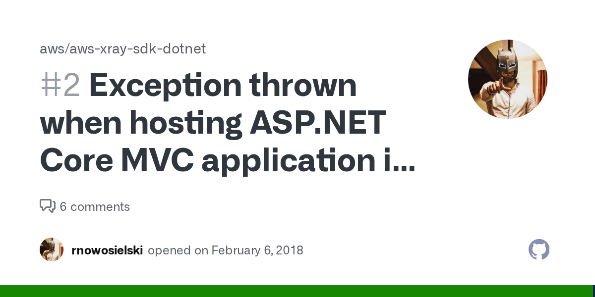 Exception thrown when hosting Core MVC application in lambda