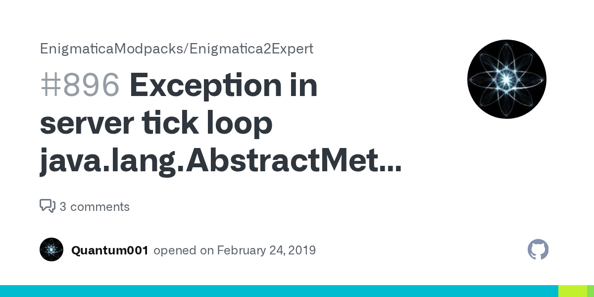 Exception in server tick loop java.lang.AbstractMethodError Method com