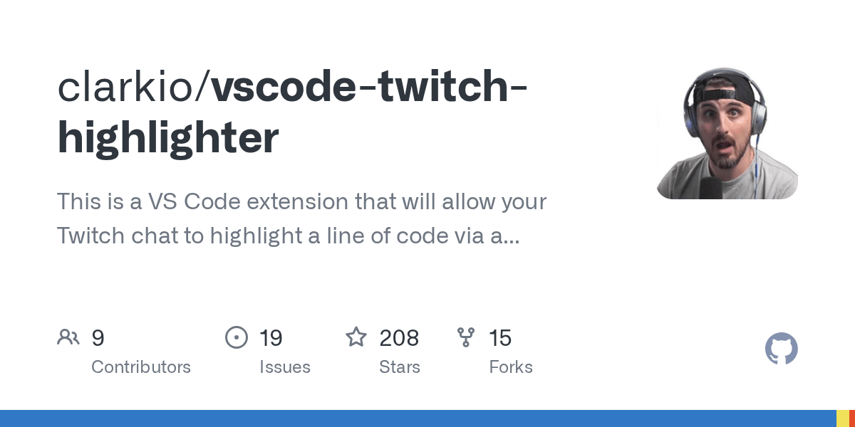 GitHub clarkio/vscodetwitchhighlighter This is a VS Code extension