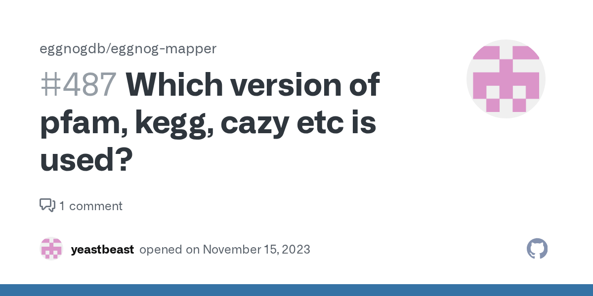 Which version of pfam, kegg, cazy etc is used? · Issue 487 · eggnogdb