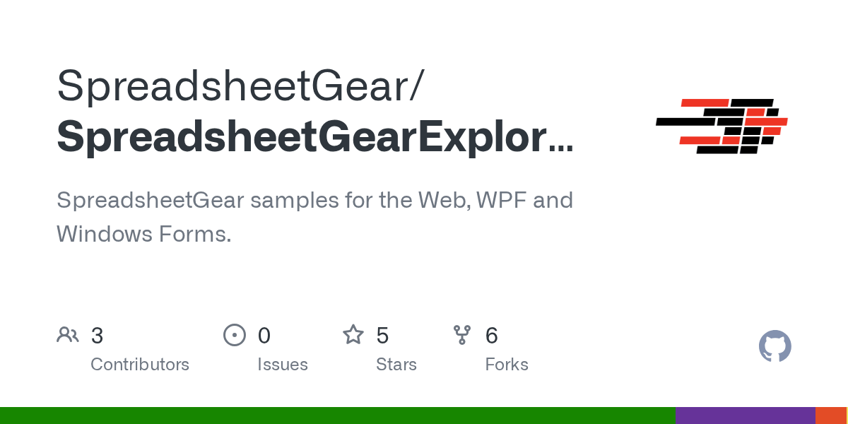 GitHub SpreadsheetGear/SpreadsheetGearExplorerSamples