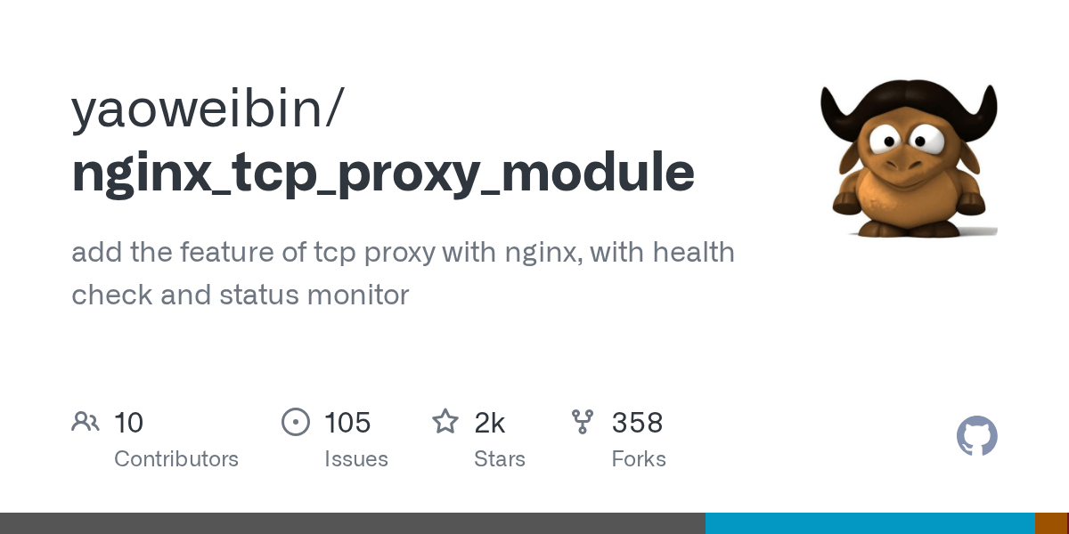 GitHub yaoweibin/nginx_tcp_proxy_module add the feature of tcp proxy