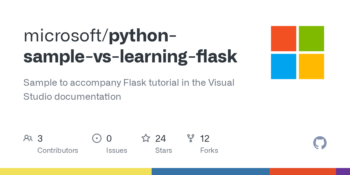 GitHub microsoft/pythonsamplevslearningflask Sample to