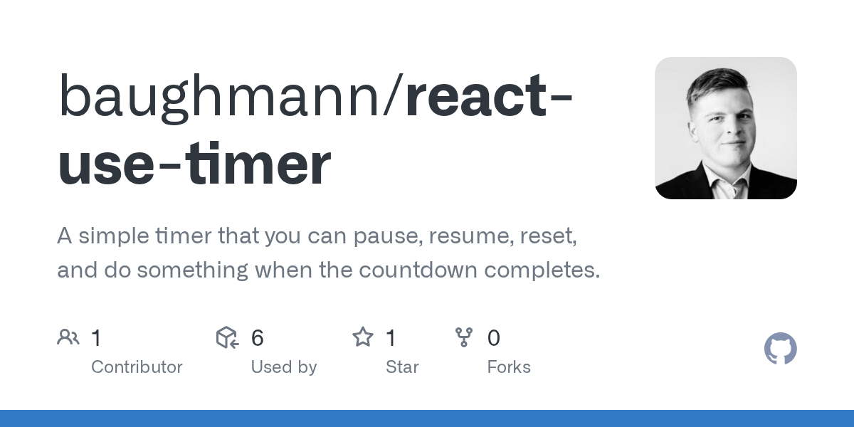 GitHub baughmann/reactusetimer A simple timer that you can pause
