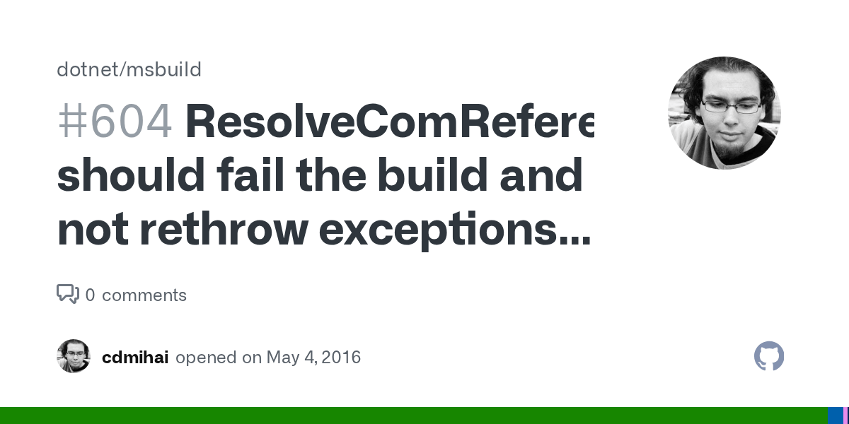 should fail the build and not rethrow exceptions