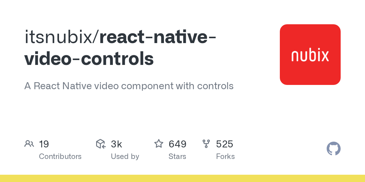 GitHub itsnubix/reactnativevideocontrols A React Native video