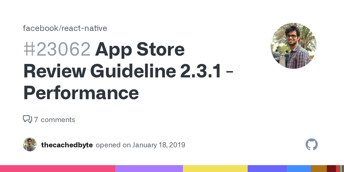 App Store Review Guideline 2.3.1 Performance · Issue 23062