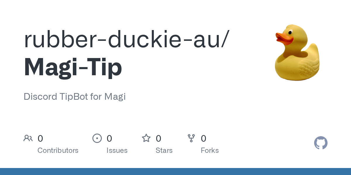 GitHub rubberduckieau/MagiTip Discord TipBot for Magi