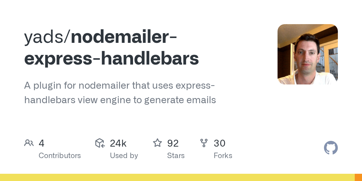 GitHub yads/nodemailerexpresshandlebars A plugin for nodemailer