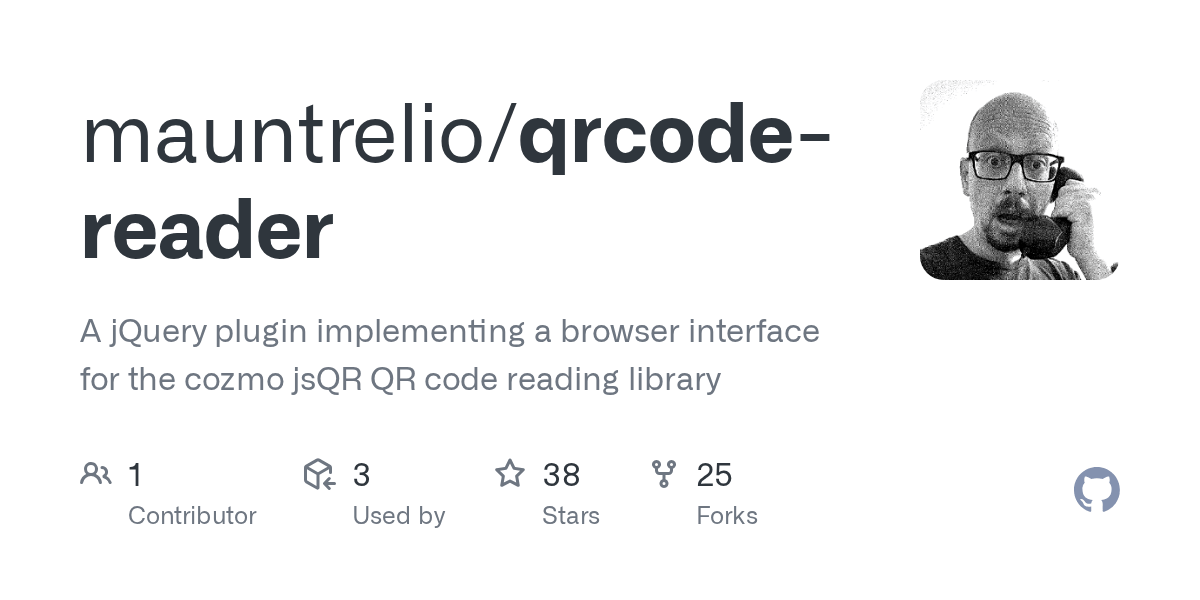 GitHub mauntrelio/qrcodereader A jQuery plugin implementing a browser interface for the