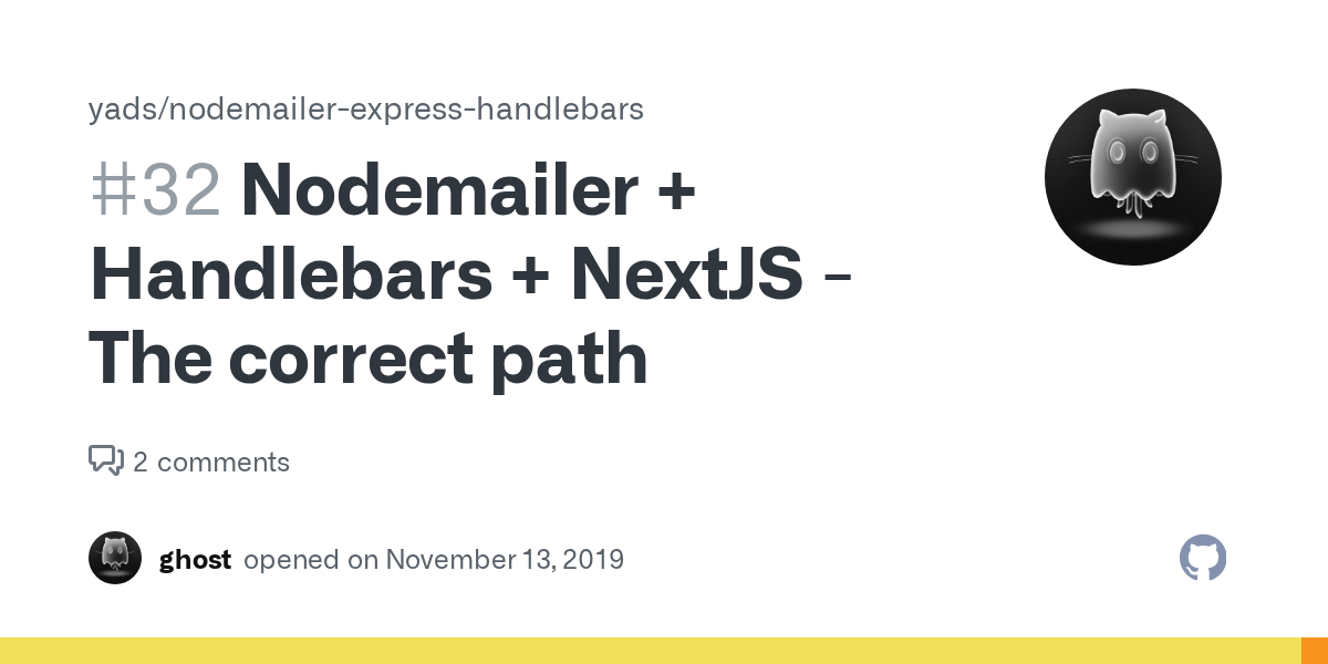 Nodemailer + Handlebars + NextJS The correct path · Issue 32 · yads