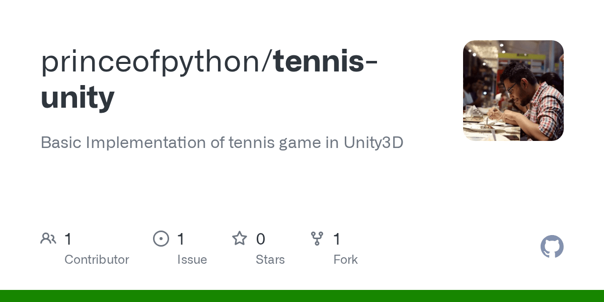 GitHub princeofpython/tennisunity Basic Implementation of tennis
