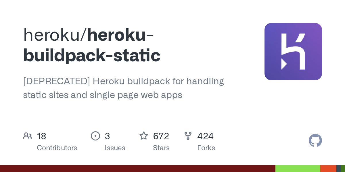 GitHub heroku/herokubuildpackstatic [DEPRECATED] Heroku buildpack