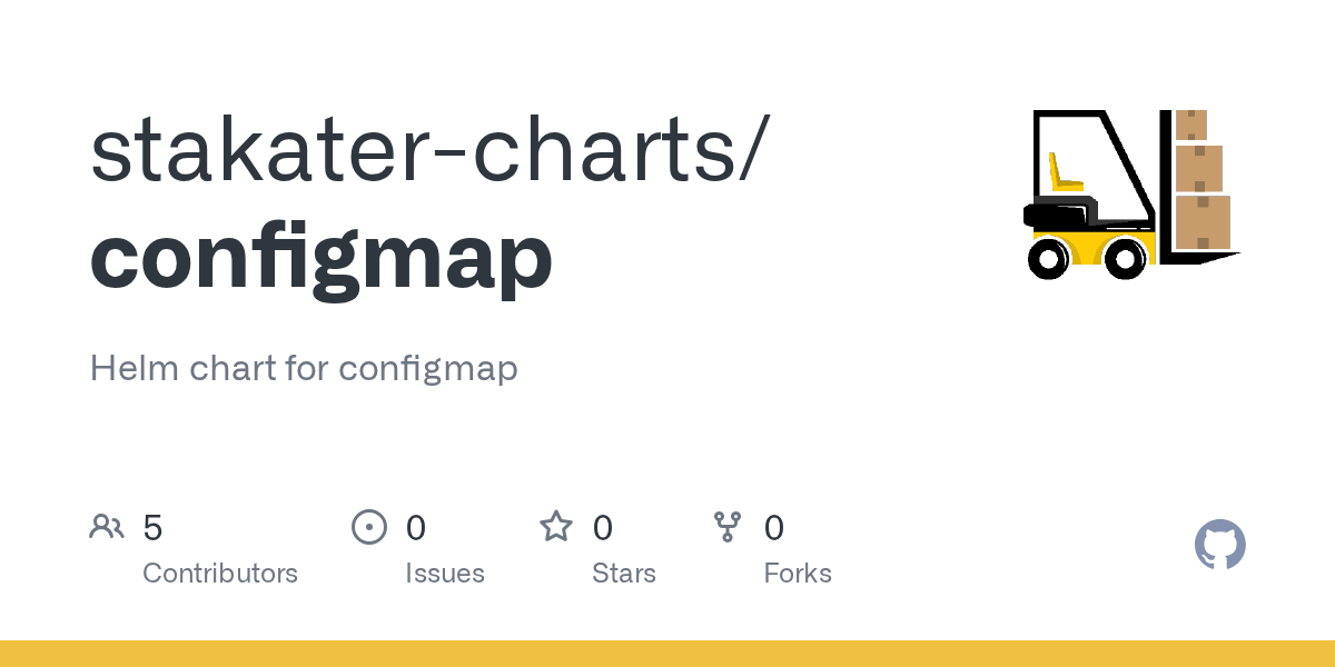 GitHub stakatercharts/configmap Helm chart for configmap