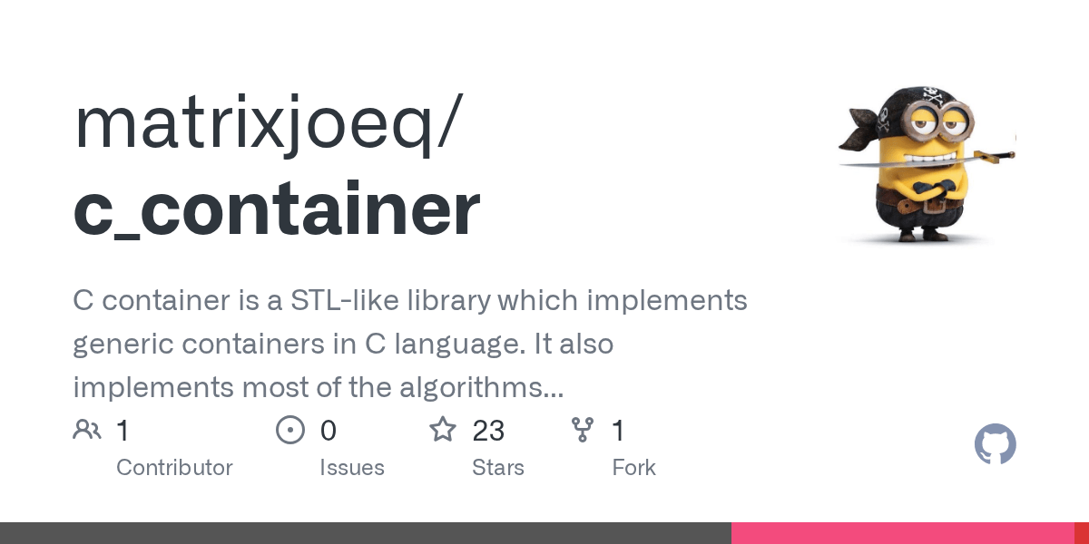 GitHub matrixjoeq/c_container C container is a STLlike library