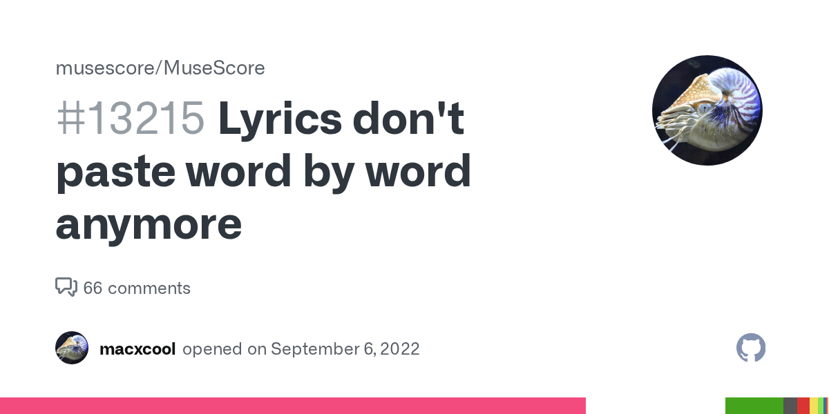 Lyrics don't paste word by word anymore · Issue 13215 · musescore