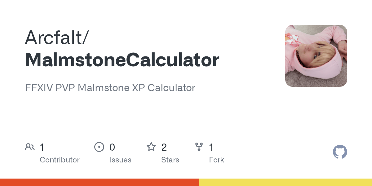 GitHub Arcfalt/MalmstoneCalculator FFXIV PVP Malmstone XP Calculator