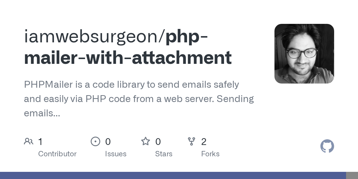 GitHub iamwebsurgeon/phpmailerwithattachment PHPMailer is a code
