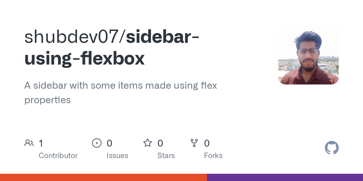 GitHub shubdev07/sidebarusingflexbox A sidebar with some items