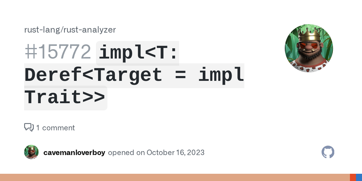 `impl ` · Issue 15772 · rustlang/rustanalyzer · GitHub