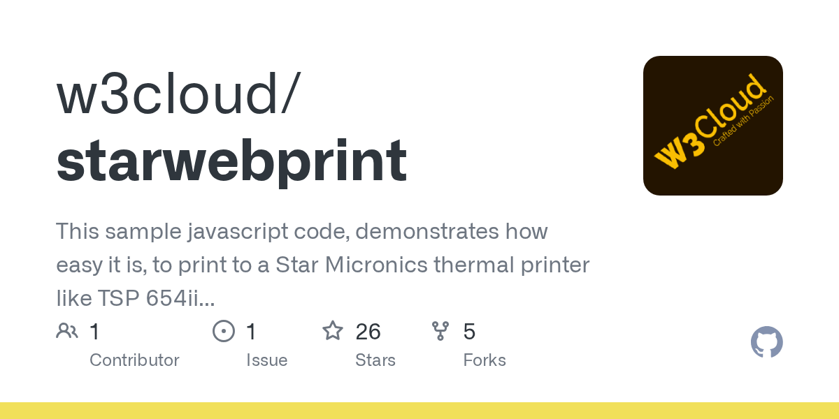 GitHub w3cloud/starwebprint This sample javascript code
