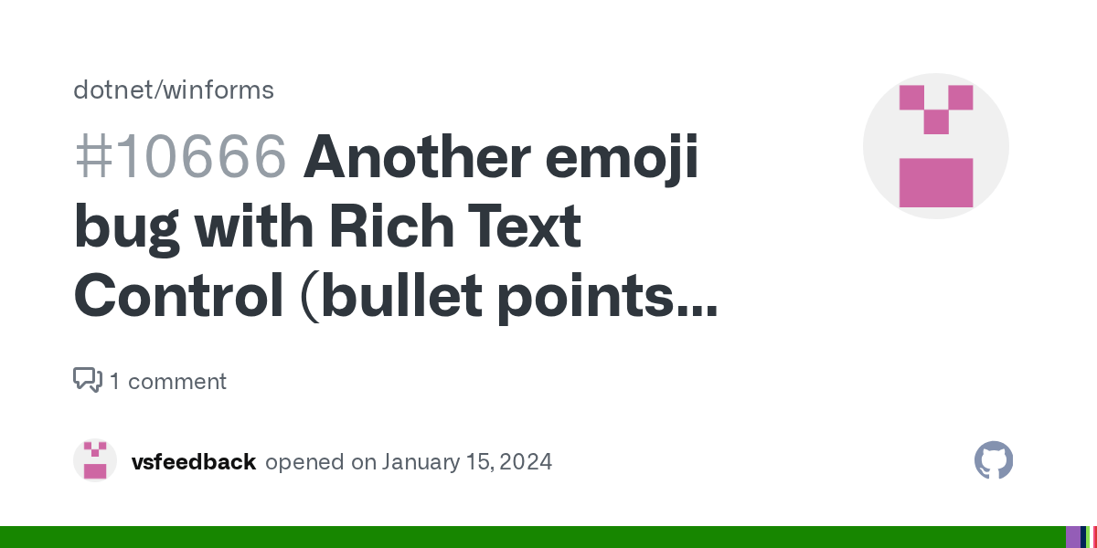 Another emoji bug with Rich Text Control (bullet points disappear when