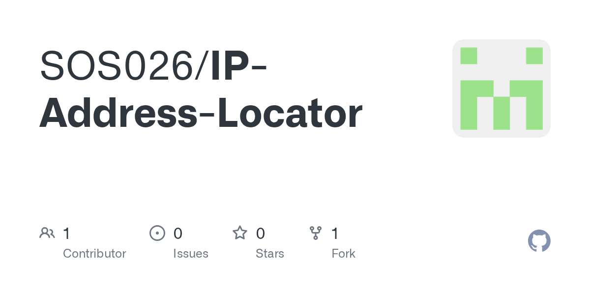 GitHub SOS026/IPAddressLocator